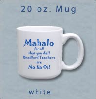 20 OZ "C" HANDLE WHITE CERAMIC COFFEE MUGS 