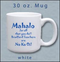 30 OZ "C" HANDLE WHITE CERAMIC COFFEE MUGS
